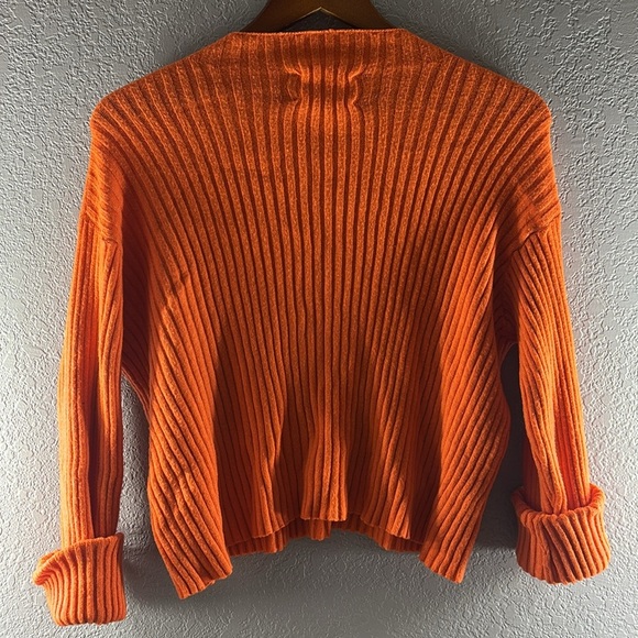 Zara Orange Ribbed Mock Sweater - Picture 5 of 6